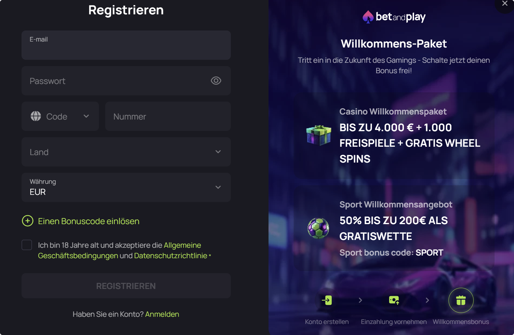 betandplay casino registrieren